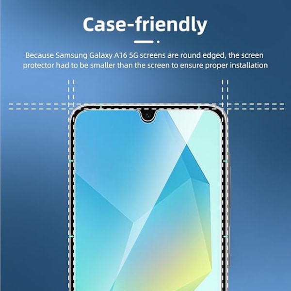 2-pakkia Samsung Galaxy A16 Tempered Glass -näytönsuojia Premium läpinäkyvä