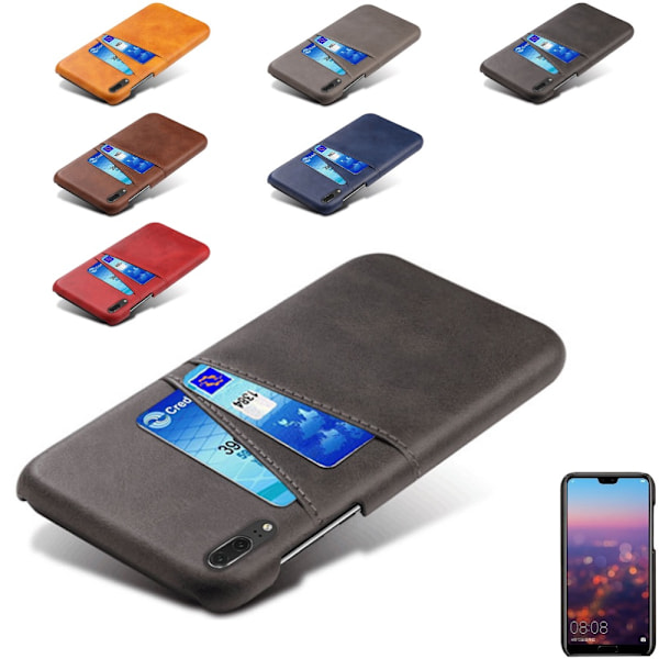 Kortholder Huawei P20 cover mobilskal hul til oplader hovedtelefoner - RED