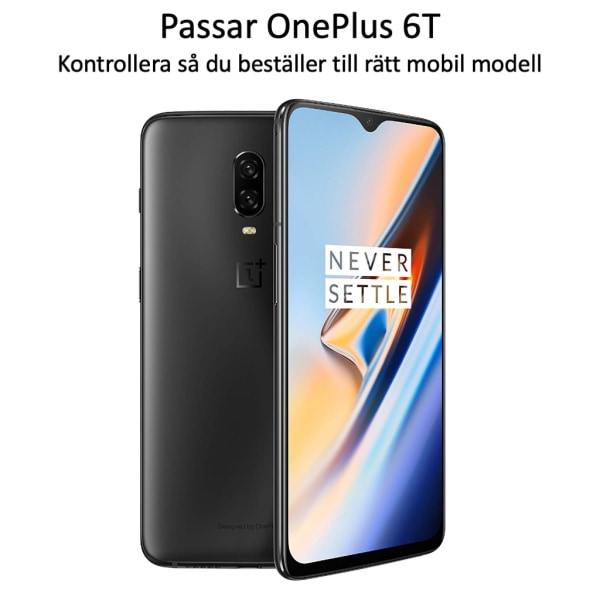 OnePlus 6T skærmbeskytter 9H passer til cover, etui, høretelefoner - Transparent OnePlus 6T