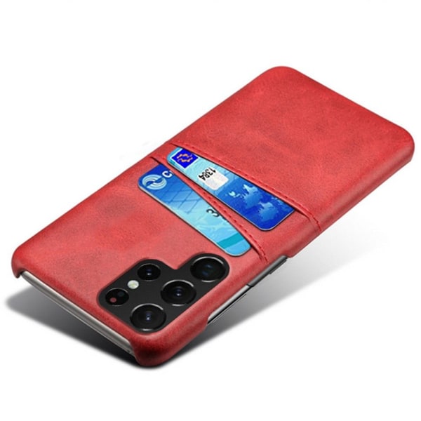 Kortholder Samsung S23 Ultra cover mobilcover i oplader hovedtelefoner - Red Samsung Galaxy S23 Ultra