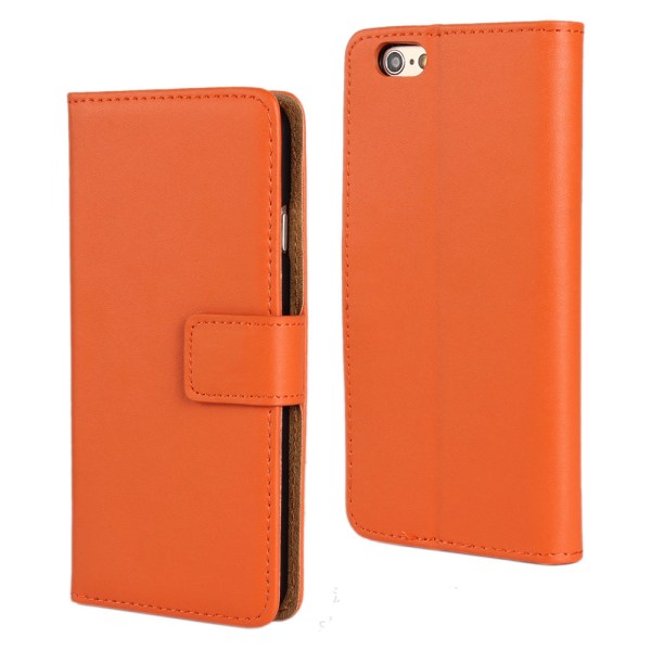 Iphone 6/6s/6+/6s+/7/7+/8/8+ plånbok skal fodral - Orange Iphone 6+/6s+