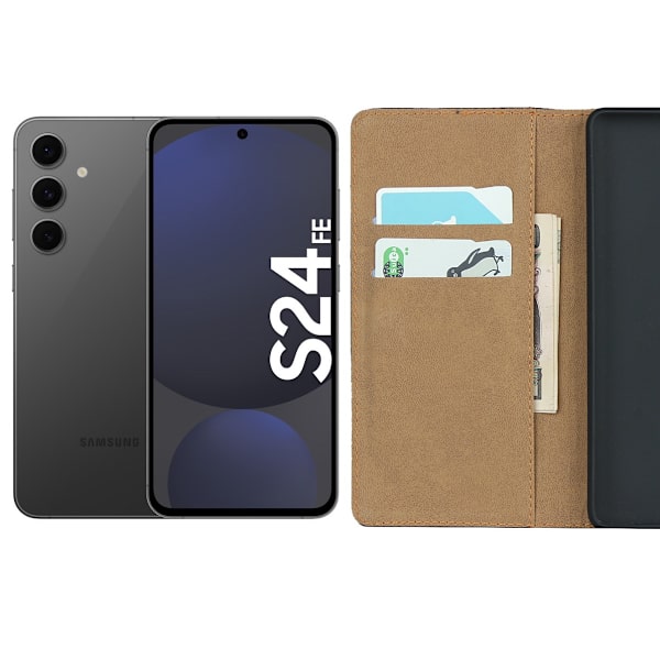 Samsung Galaxy S24 FE pungetui pung etui cover sort - Sort SAMSUNG S24 FE