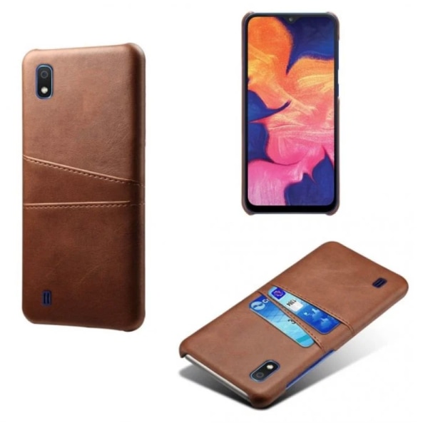 Samsung A10 etui cover beskyttelse læder kort visa mastercard amex - Sort A10