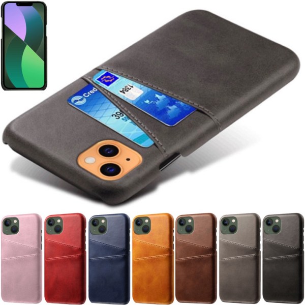 Kortholder til iPhone 14 Plus - Etui med plads til kort og oplader Black iPhone 14 Plus