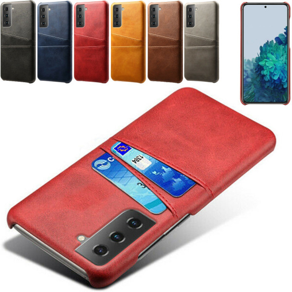 Samsung Galaxy S21 skal korthållare - Röd Samsung S21
