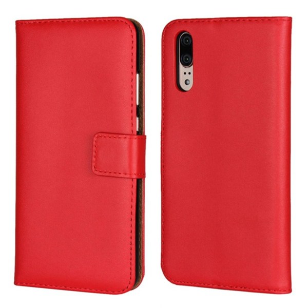 Huawei P20/P20Pro/P20lite plånbok skal fodral kort fack röd - Röd P20