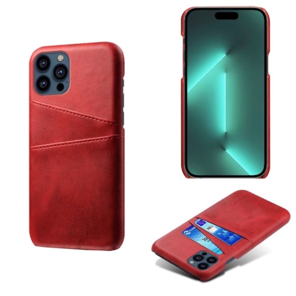 Korthållare Iphone 15 Pro skal mobilskal hål laddare hörlurar - Röd iPhone 15 Pro