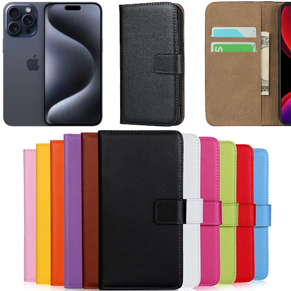 iPhone 15 Pro Max pung etui pung etui cover gul - Gul iPhone 15 Pro Max