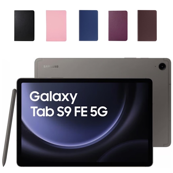 360 fodral Samsung Galaxy Tab S9 FE skärmskydd skal svart - Svart Svart