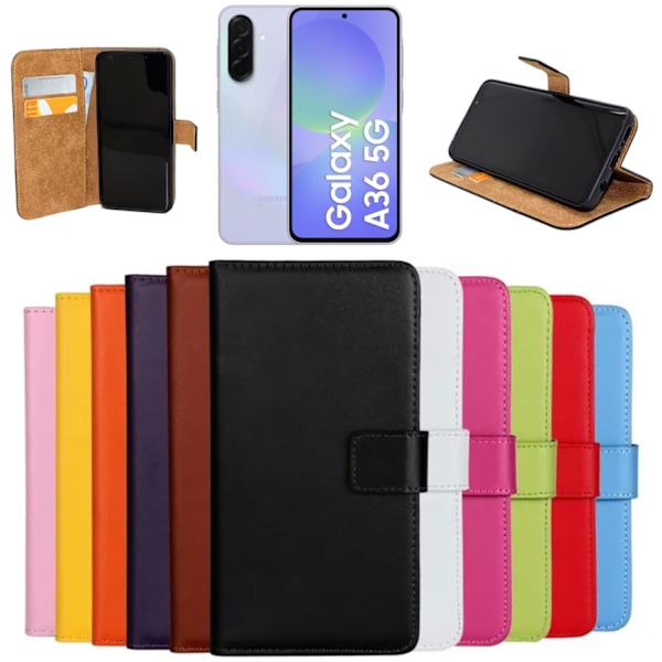 Samsung Galaxy A36 etui pung cover kortholder - Blå SAMSUNG A36