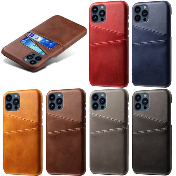Kortholder til iPhone 13 Pro Max - Mobilcover med plads til høretelefoner Grå iPhone 13 Pro Max