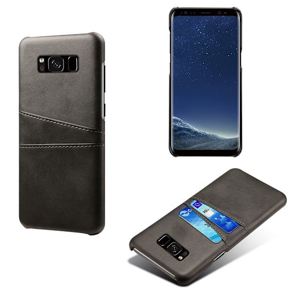 Samsung S8+ suojakotelo nahka kortti näytä amex mastercard - Punainen Samsung Galaxy S8+