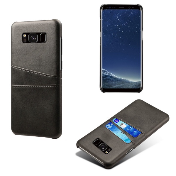 Samsung S8+ suojakotelo nahka kortti Visa Amex Mastercard - Tumman ruskea Samsung Galaxy S8+