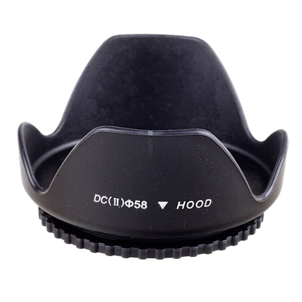 58 mm motljusskydd / flower lens hood Svart