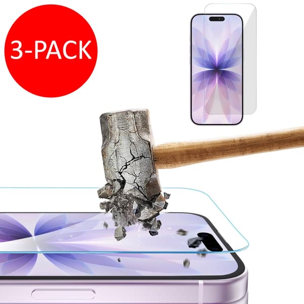 3-Pack Iphone 17 skärmskydd härdat glas premium Transparent