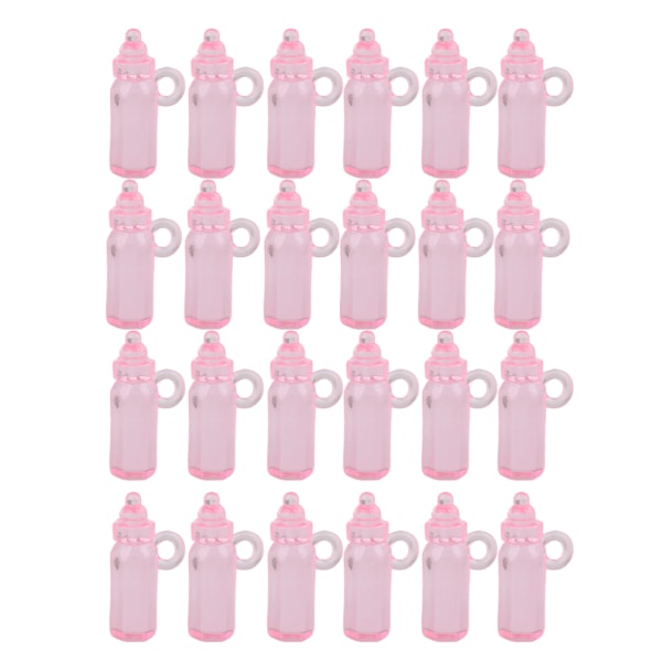 25 styck nappflaskor, rosa dekoration, dop, babyshower Rosa
