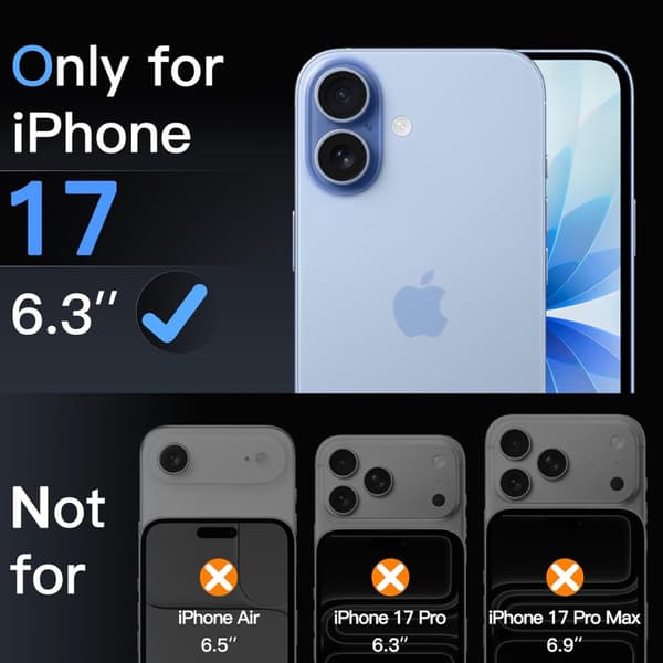 3-Pack Iphone 17 skärmskydd härdat glas premium Transparent