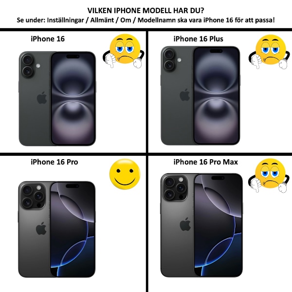 iPhone 16 Pro plånbok skal fodral korthållare - SVART Iphone 16 Pro