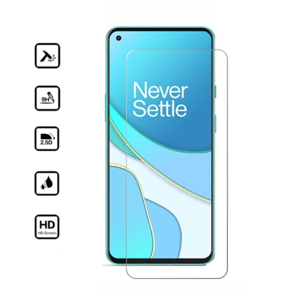 OnePlus 8T Screen Protector 9H Passer til Shell Case Hovedtelefoner - Transparent OnePlus 8T