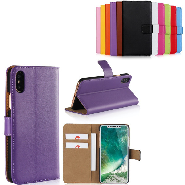 iPhone X / XS pung etui pung etui cover card lilla - Lilla iPhone X/XS