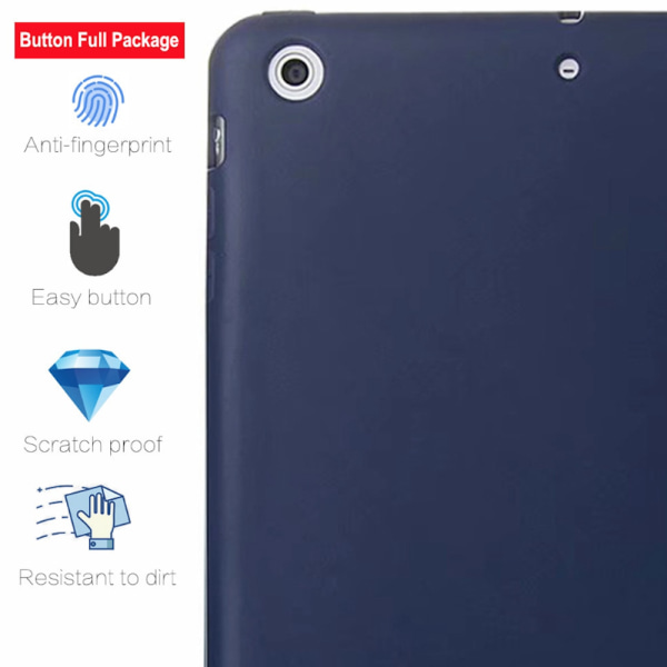 Alla modeller silikon iPad fodral air/pro/mini smart cover case- Svart Ipad Mini 1/2/3
