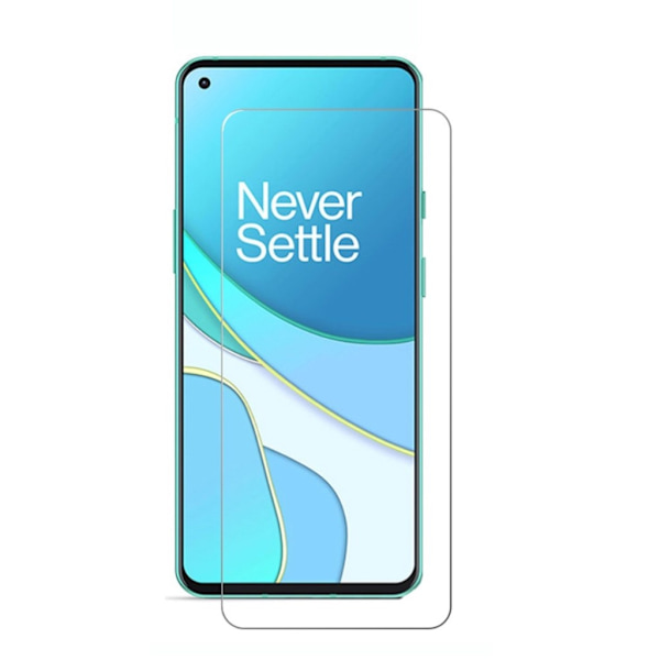 OnePlus 8T skärmskydd 9H passar skal fodral hörlurar - Transparent OnePlus 8T