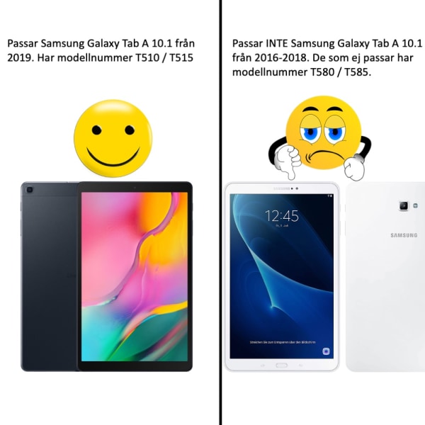 Samsung Galaxy Tab A 10.1 (2019) fodral skal - Rosa