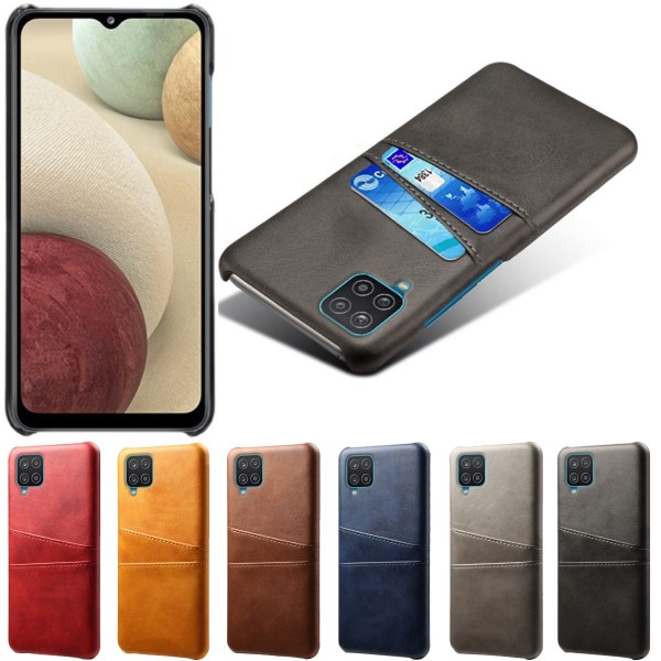 Samsung Galaxy A42 etui cover beskyttelse læder kort vis amex - Blå A42