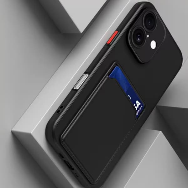 Iphone 17 skal mobilskal kortholder slot sort BLACK  