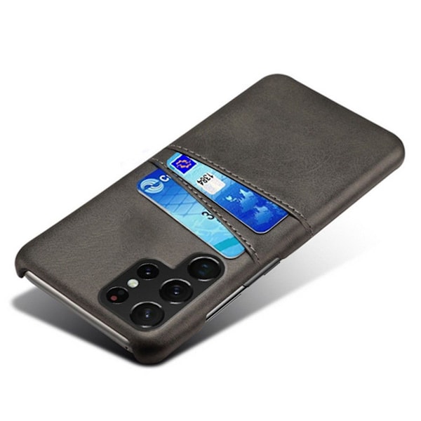 Kortholder Samsung Galaxy S24 Ultra skal mobilcover - Sort Samsung S24 Ultra