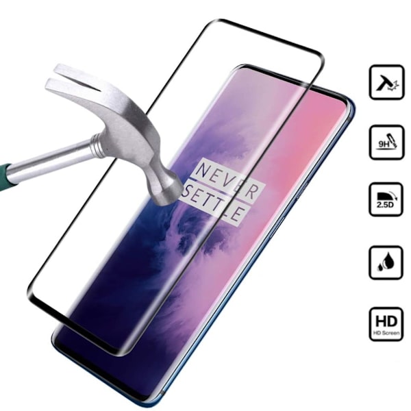 OnePlus 7 PRO skärmskydd 9H passar skal fodral hörlurar - Transparent OnePlus 7 Pro