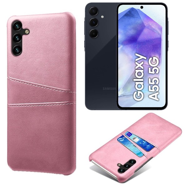 Samsung Galaxy A55 -puhelimen korttikotelo Vaaleanpunainen Samsung A55
