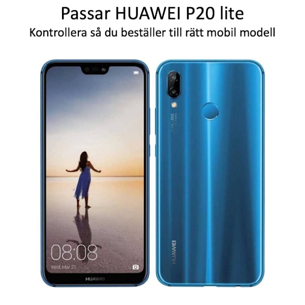 Huawei P20 lite skärmskydd 9H passar skal fodral hörlurar - Transparent Huawei P20 lite