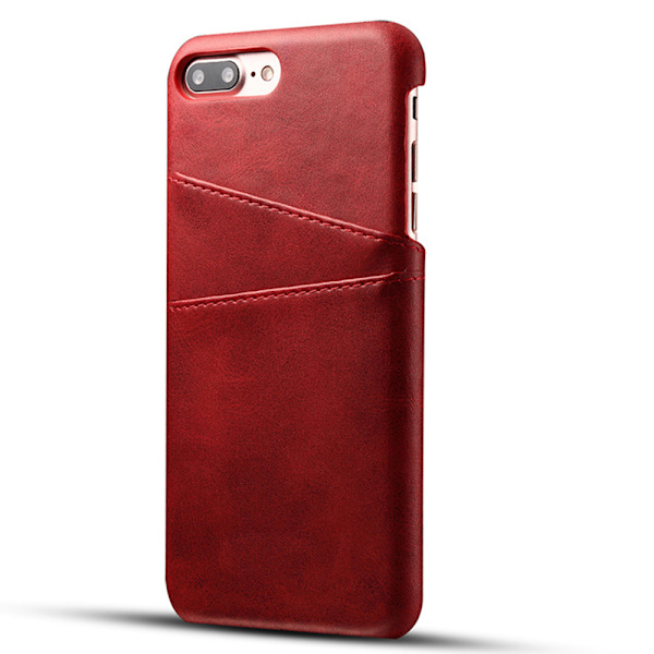 Iphone 7 Plus 8 Plus + beskyttende etui cover kort visum mastercard - Rød iPhone 7+/8+