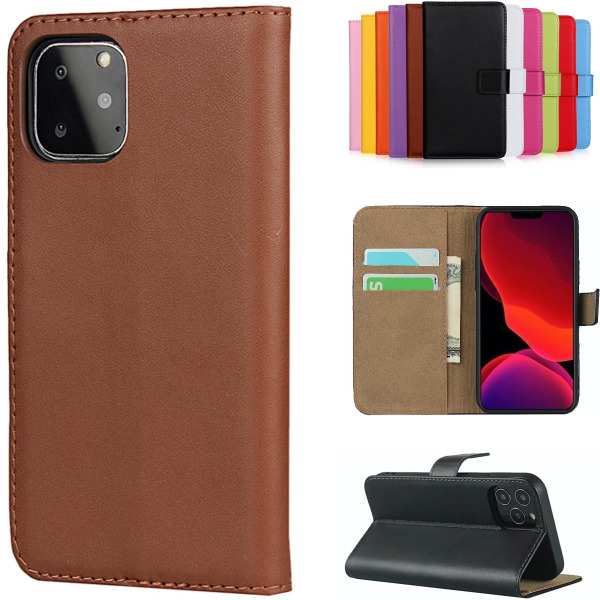 iPhone 12/12 Pro plånboksfodral plånbok fodral skal skydd brun - Brun iPhone 12 / 12 Pro