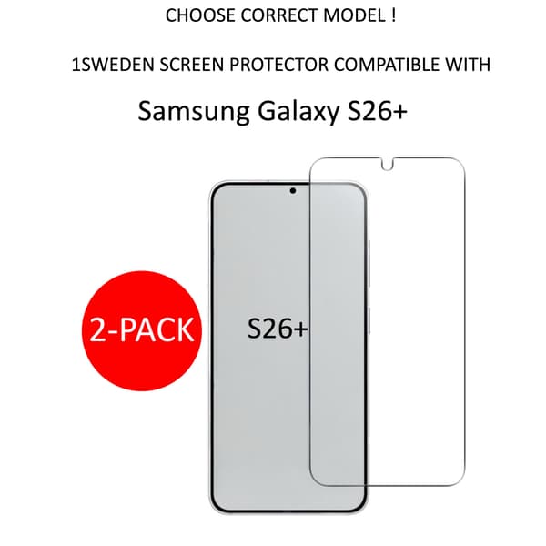 2-Pack 1SWEDEN skärmskydd för Samsung Galaxy S26+ Plus Transparent