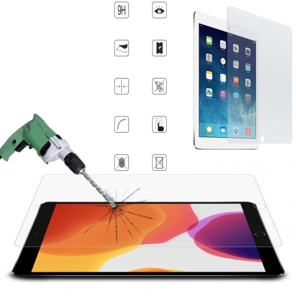 iPad 10.2 2019/2020/2021 näytönsuoja karkaistu lasi 0,3mm 9H läpinäkyvä  