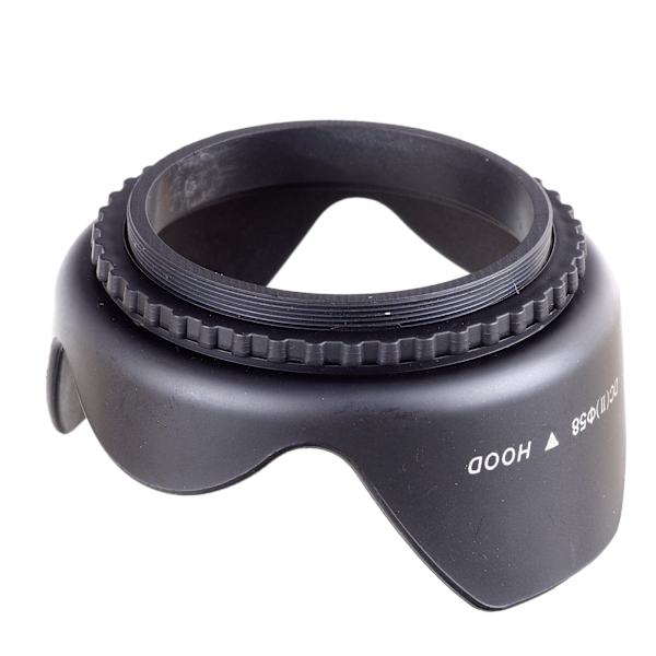 58 mm motljusskydd / flower lens hood Svart