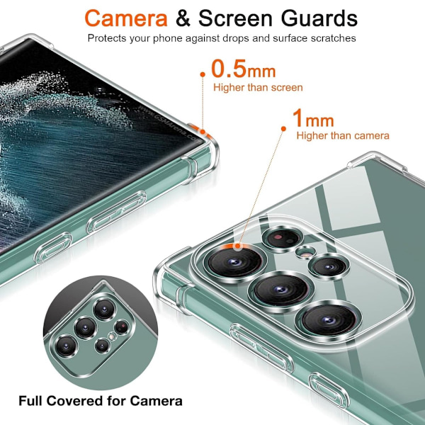 Samsung S24 Ultra -kotelo Army V3 Transparent