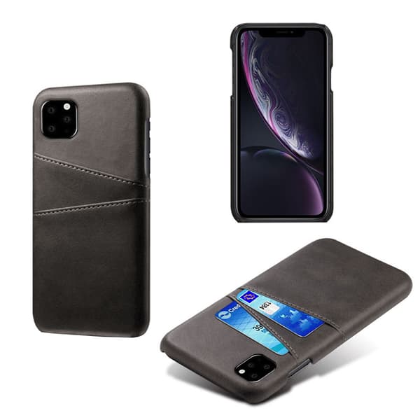 Iphone 12 Pro Max skydd skal fodral skinn läder kort visa amex - Blå iPhone 12 Pro Max