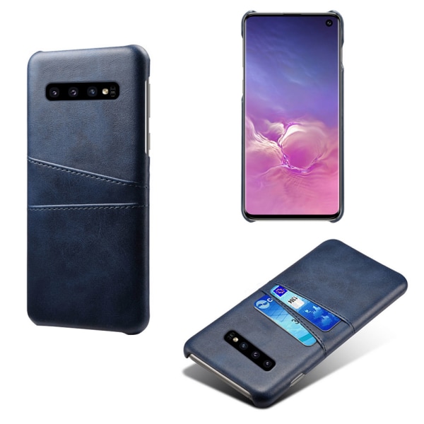 Samsung S10 beskyttelsescover etui læderkort visa amex mastercard - Rød Samsung Galaxy S10