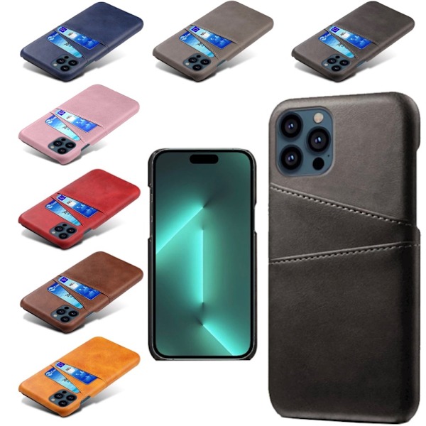Kortholder til iPhone 14 Pro - Etui med plads til kort og oplader Gray iPhone 14 Pro