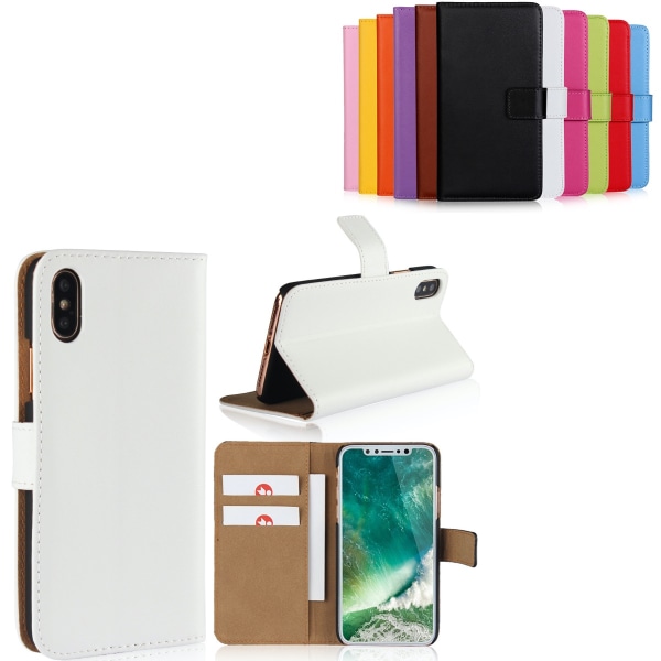 iPhone X/XS plånboksfodral plånbok fodral skal skydd kort vit - Vit iPhone X/XS