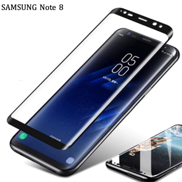 Skærmbeskytter Samsung Note 20/9/8 Cover Galaxy - Transparent med svart ram NOTE 8