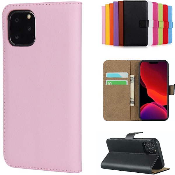 iPhone 12/12 Pro lompakkokotelo lompakko kotelo kuori suoja vaaleanpunainen - Vaaleanpunainen iPhone 12 / 12 Pro