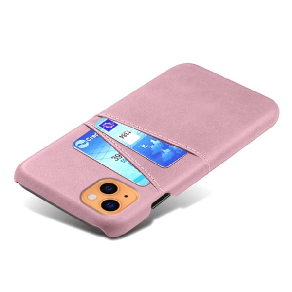 Kortholder til iPhone 14 Plus - Etui til mobiltelefon med plads til kort, oplader og høretelefoner Light brown / Beige iPhone 14 Plus