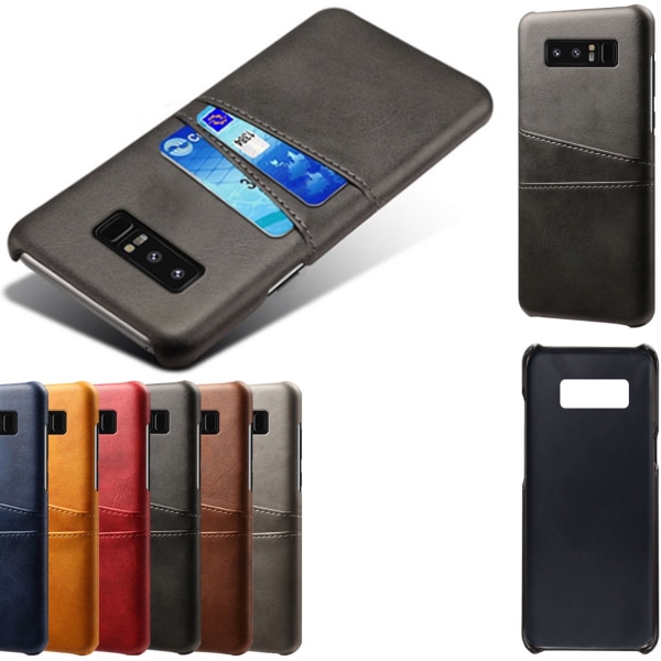 Samsung Note8 etui cover beskyttelse læder kort visning mastercard - Sort Note8