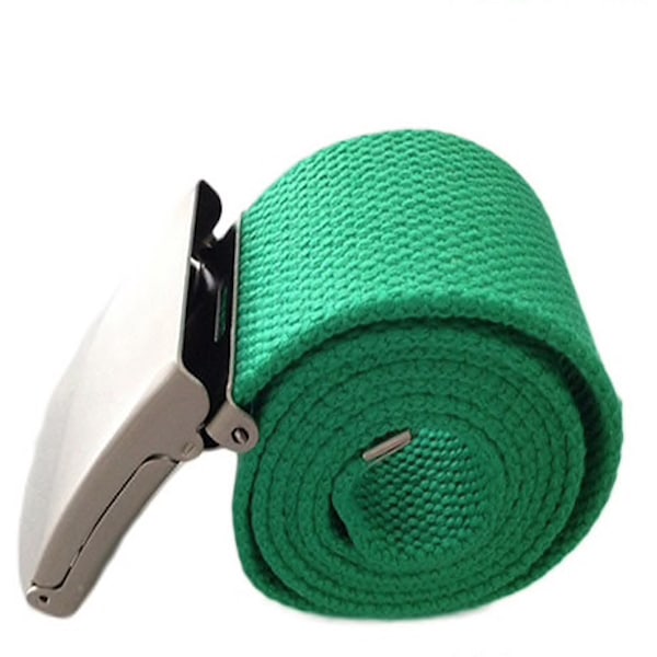 Skärp i grönt canvas tyg bälte unisex justerbar längd Grön