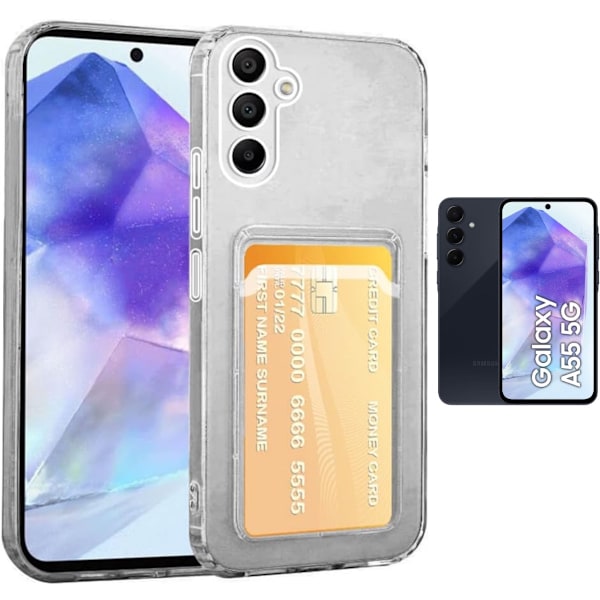 Samsung Galaxy A55 skal kortholder mobilcover slot - Transparent SAMSUNG A55