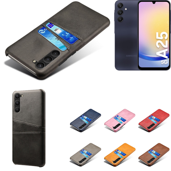 Kortholder Samsung A25 cover mobilskal hul til oplader og høretelefoner - Sort Samsung Galaxy A25